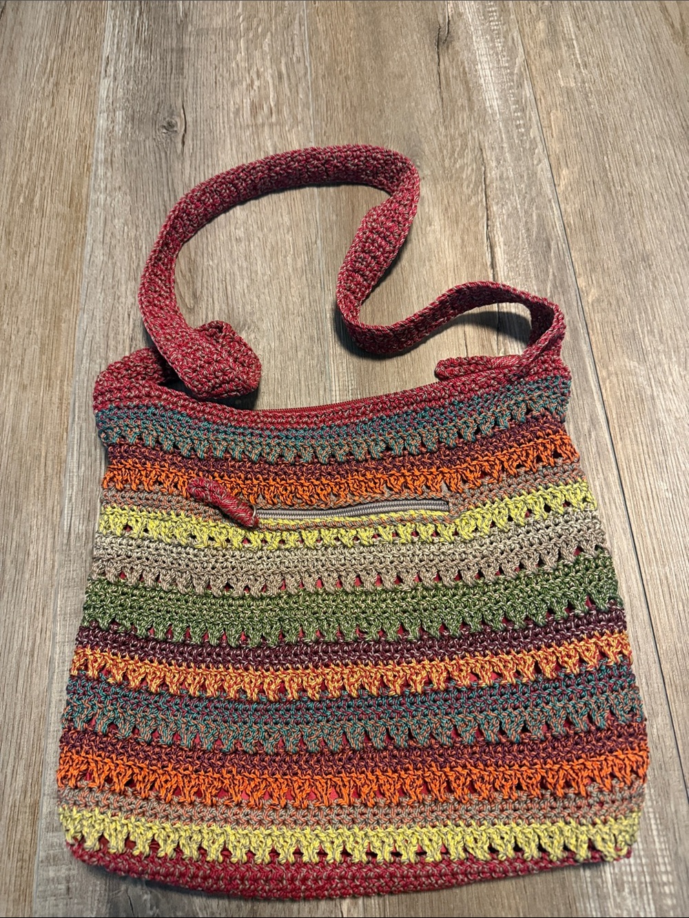 The Sak Hand-Crocheted Multicolor Shoulder Bag - Casual Boho Style